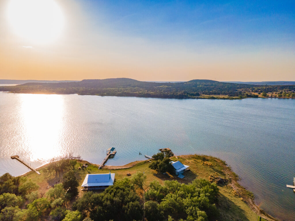 Lakefront living in Hog Bend looking out across at the PK Peninsula and Caddo Bay